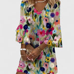 Elviera floral mini dress in Multicolour, front view