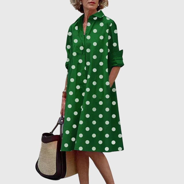 Paige elegant shirt dress with pockets in Green, view 7