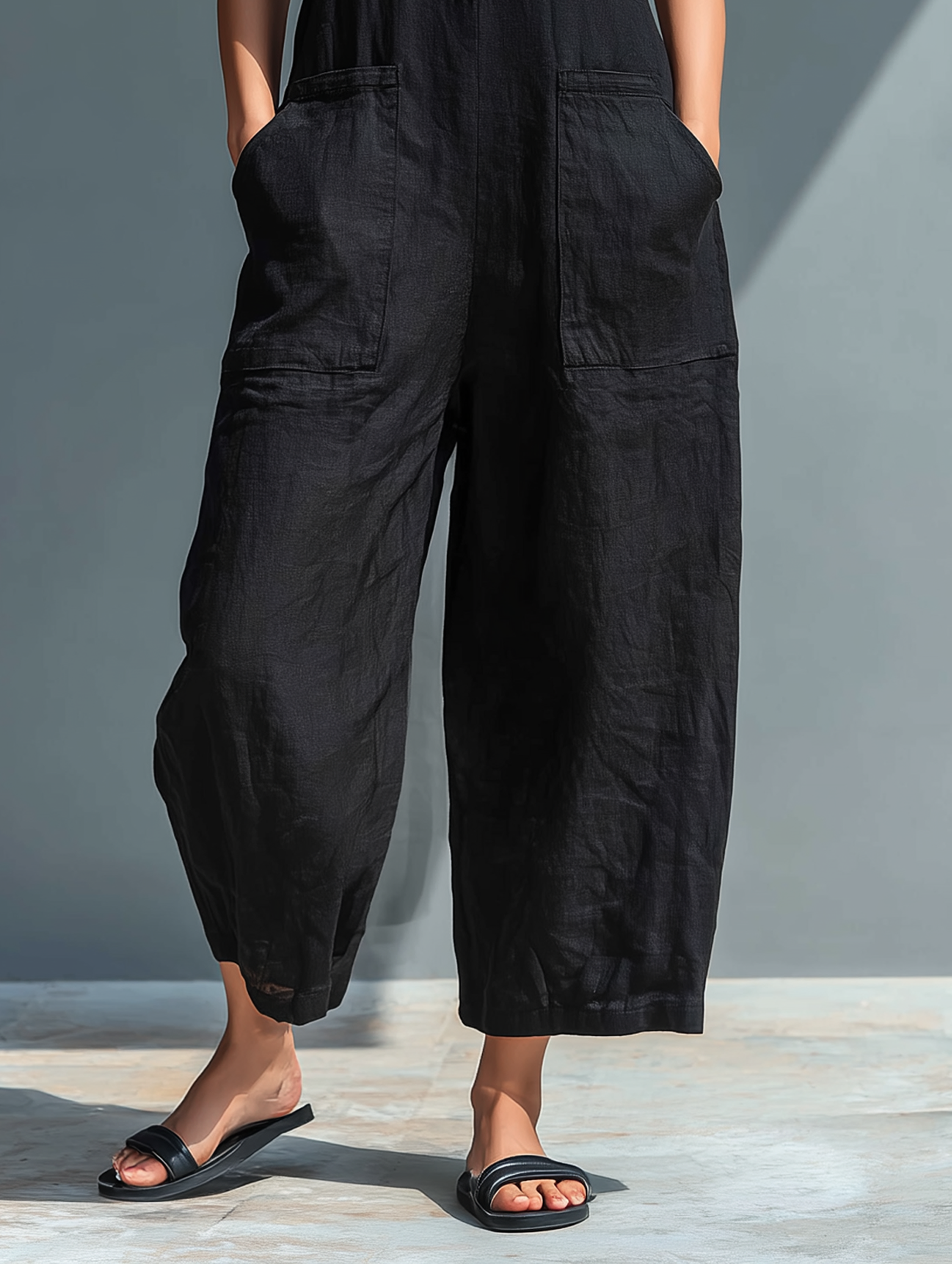 Sleeveless Linen Blend Jumpsuit, view 4