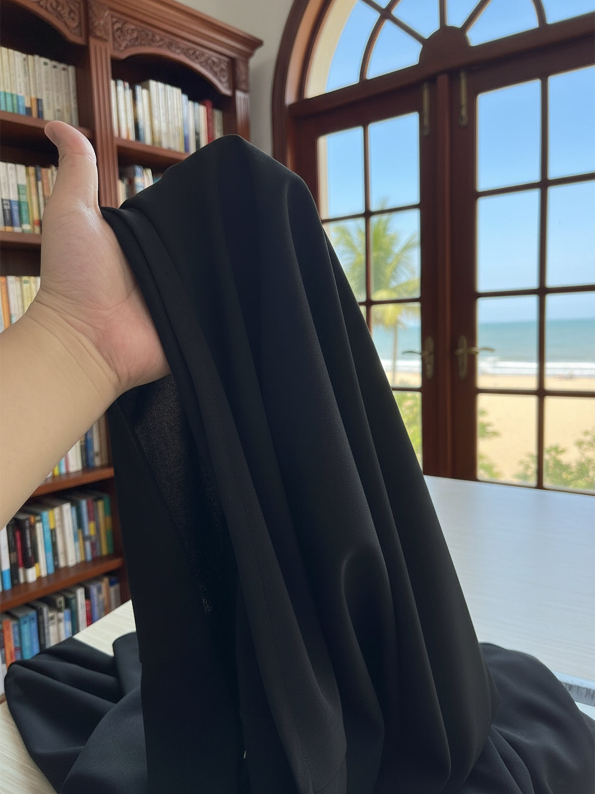 Kara deep V-neck maxi dress, view 6