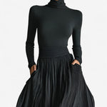 Alessia black high waisted maxi dress, view 2