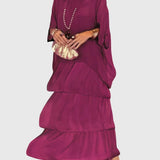Susan long flowing elegant maxi dress in Pink-Violet, view 11