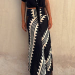 High waisted striped maxi skirt, view 3