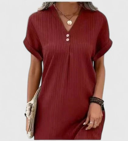 Massie draped dress in Red, view 7