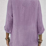 Fayo breezy V-neck button top, view 2