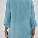 Fayo breezy V-neck button top, view 6