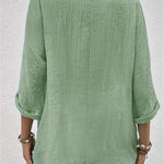 Fayo breezy V-neck button top, view 4