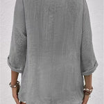 Fayo breezy V-neck button top, view 8