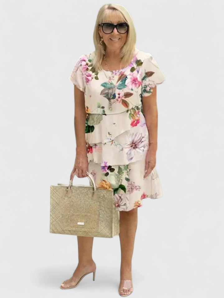 Angel floral tiered dress, view 6