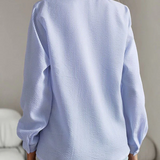 Quinn ruffle front blouse, view 3