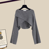 Wanda three-piece knit, shirt and trouser set, view 2