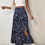 Paige floral print maxi skirt in Navy Floral, view 4