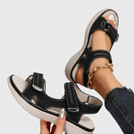 Casey Orthopaedic Velcro Sandals in Black, view 4