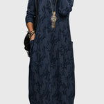 Victoria casual round neck dress in Blue, view 3
