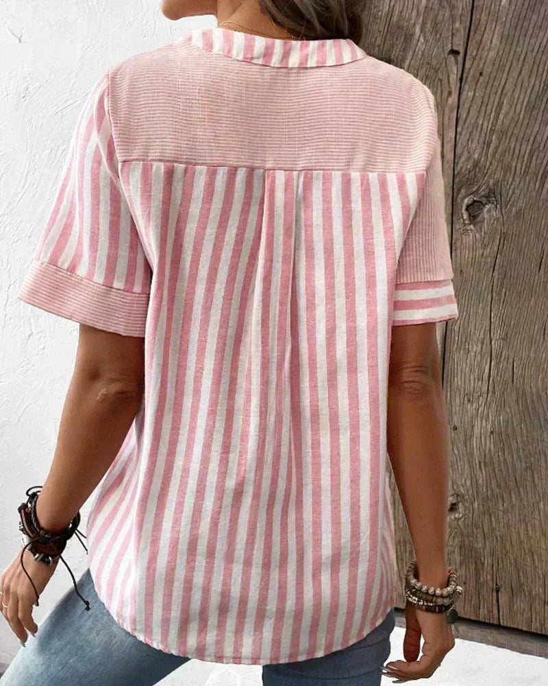 Lila soft striped blouse, view 2