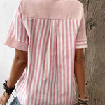 Lila soft striped blouse, view 2