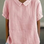 Wolla classic collared shirt in Pink, view 4