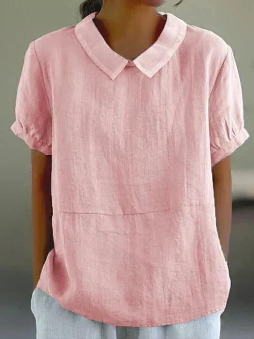 Wolla classic collared shirt in Pink, view 4