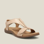 Lara Leather Strap Comfort Sandals in Beige, view 12