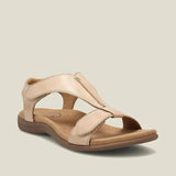 Lara Leather Strap Comfort Sandals in Beige, view 12