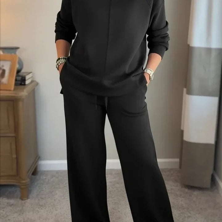 Colleen roll-neck two-piece set in Black, view 9