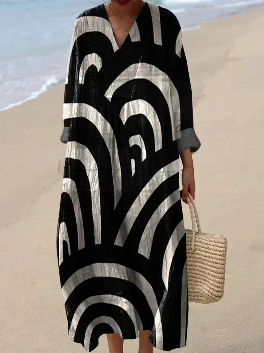 Cynthia Summer Breeze Printed Dress, front view