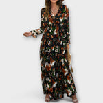 Helen floral maxi dress in Black, view 8