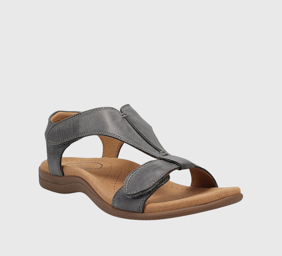 Kylie Orthopaedic Velcro Sandals in Grey, view 5