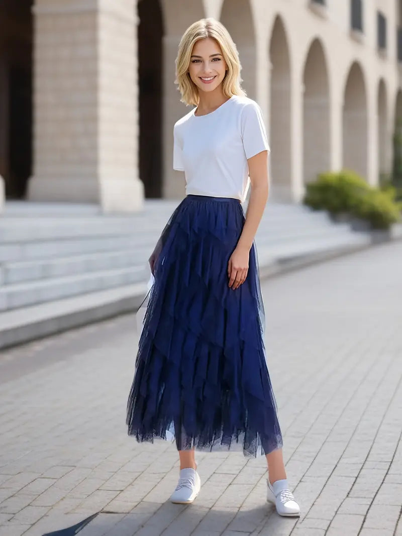 Cecil mesh layered tutu skirt, view 10
