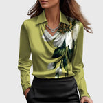 Zoe satin blouse in Green, view 8