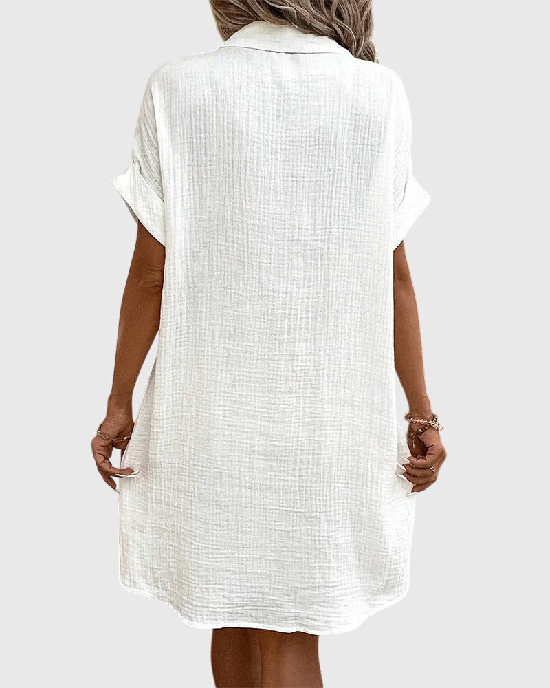 Caroline Button Front Shirt Dress, view 10