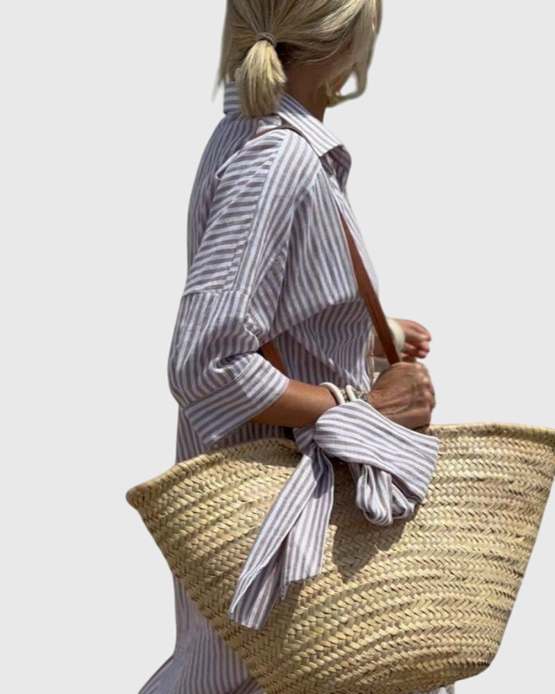 Ellen Classic Striped Dress, view 8