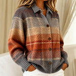 Edith ombré check knitted jacket, view 2