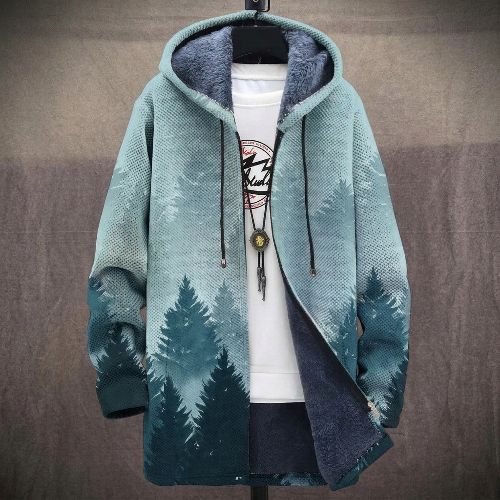 Edwina - Turquoise Misty Forest Jacket, front view