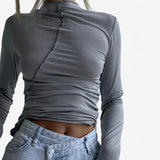 Tarina long sleeve top in Grey, view 2
