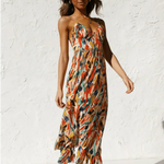 Chiara Painterly Print Midi Dress, view 6