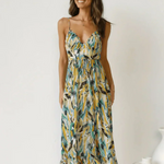 Chiara Painterly Print Midi Dress, view 12