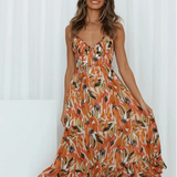 Chiara Painterly Print Midi Dress, view 16