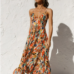 Chiara Painterly Print Midi Dress, view 4