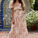Layla flowing dress in Pink, view 3