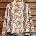 Camilla climbing rose zip-up cardigan, view 3