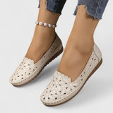 Riva perforated slip-on flats in Beige, view 11