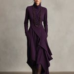 Natalie draped turtleneck knit dress, view 4