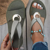 Stella | Flat Sandals With Metal Buckle