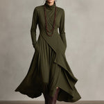 Natalie draped turtleneck knit dress, view 9