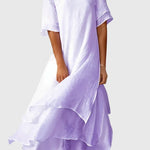 April layered hem midi dress in Purple, view 5