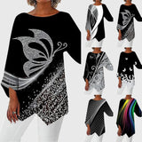 Alayah printed crew neck top, view 2