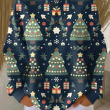 Faye | Navy Christmas Tree Jumper