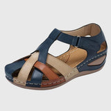 Lorelei orthopaedic wedge sandals in Blue, front view