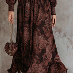 Marlene paisley zip neck midi dress, view 3